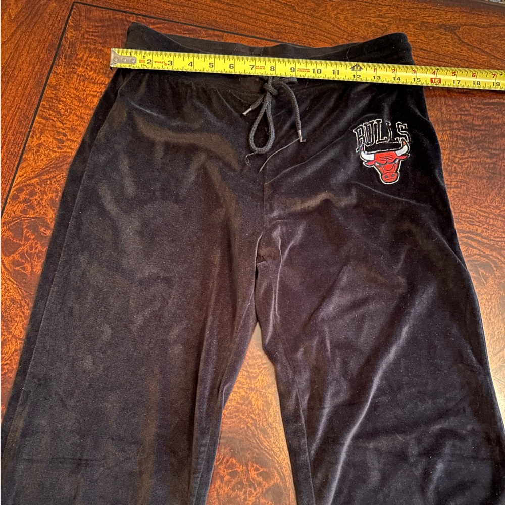 Chicago Bulls Velour Outfit Set M Black Zip Hoodie Sweatsuit Pants Hoodie NBA - Picture 11 of 13